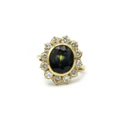 Bague or saphir et diamants
