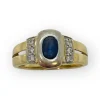 Bague or, saphir et diamants