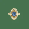 BAGUE OR SAPHIR ET DIAMANTS.