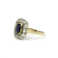 Bague or, saphir et diamants