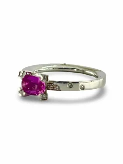 Bague or saphir et diamants