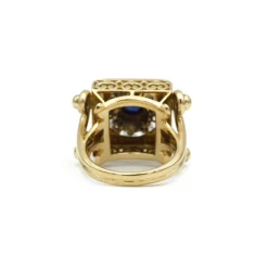 Bague or, saphir et diamants