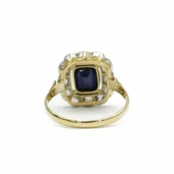 Bague or, saphir et diamants