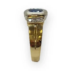 Bague or, saphir et diamants
