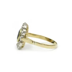 Bague or, saphir et diamants