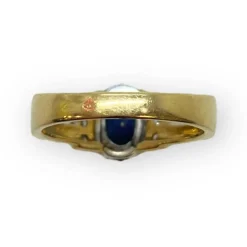 Bague or, saphir et diamants