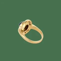 BAGUE OR SAPHIR ET DIAMANTS.
