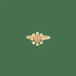 Bague or saphir rose diamants