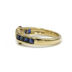 Bague or, Saphirs, Diamants & Rubis