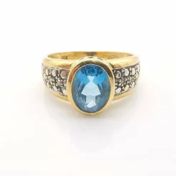 Bague or, topaze et diamants