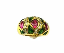 Bague Or Tourmaline Diamants