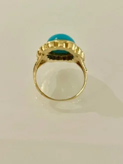 Bague Or Turquoise Perles