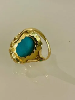 Bague Or Turquoise Perles