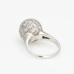 Bague orbe vintage en platine 1 ct pavé de diamants
