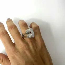 Bague Originale en Or Blanc & Diamants