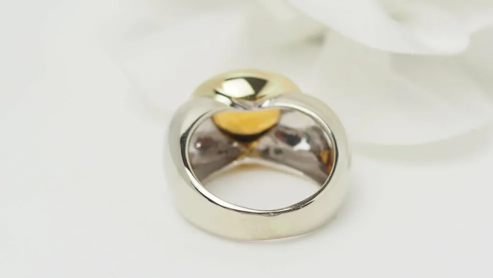 Bague ou citrine bicolore