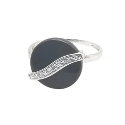 Bague ou onyx et diamant