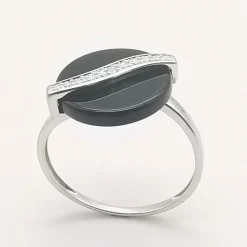 Bague ou onyx et diamant