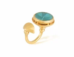 Bague ouverte or jaune topaze