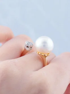 Bague ouverte Or Perle