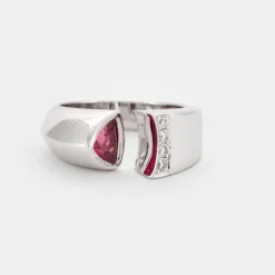 Bague ouverte Tourmaline rose Diamants