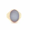 Bague ovale agate en or rose