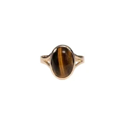 Bague ovale avec oeil de tigre