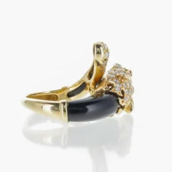 Bague Panthère Or Jaune Diamants et Onyx