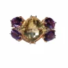 Bague Papillon citrine, améthystes, diamants