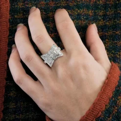 Bague papillon diamants