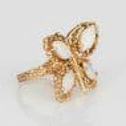 Bague papillon opale vintage des années 70 en or jaune