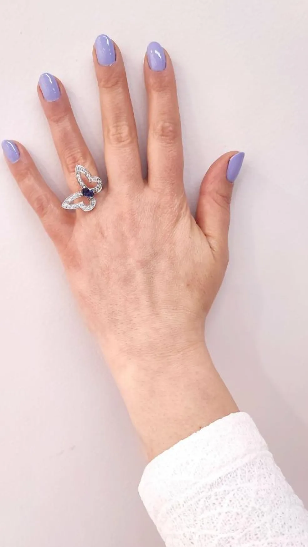 Bague papillon or blanc et diamants