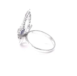 Bague papillon or blanc et diamants