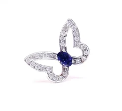 Bague papillon or blanc et diamants