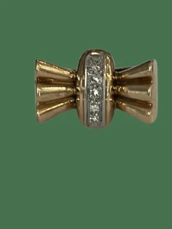 Bague Papillon Or Jaune Diamants Années 1940
