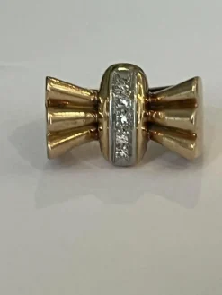 Bague Papillon Or Jaune Diamants Années 1940