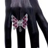 Bague papillon or, rubis, diamants
