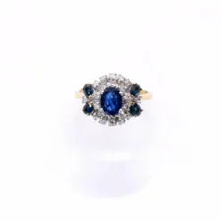 Bague Papillon or saphirs diamants