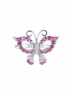 Bague Papillon Rubis Diamants