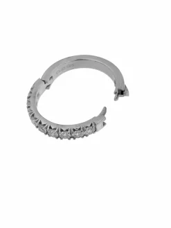 Bague parisienne or blanc diamants signée Cliq certificat HRD