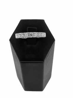 Bague parisienne or blanc diamants signée Cliq certificat HRD