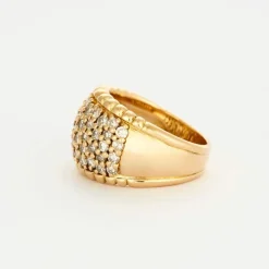 Bague pavage 49 diamants or jaune