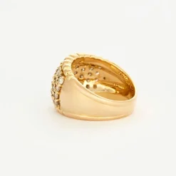 Bague pavage 49 diamants or jaune