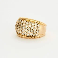Bague pavage 49 diamants or jaune