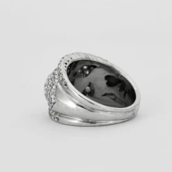 Bague pavage diamant or gris