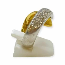 Bague pavage diamants deux ors