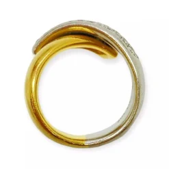Bague pavage diamants deux ors