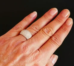 Bague Pavage Diamants, Or Blanc