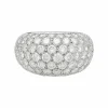 Bague pavage en or blanc, diamants.