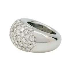 Bague pavage en or blanc, diamants.